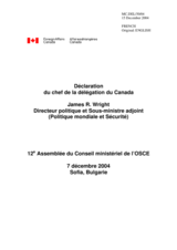 Statement by the Head of the Delegation of Canada, James R. Wright, Political Director and Assistant Deputy Minister (Global and Security Policy) (fr)