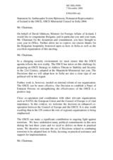 Statement by Ambassador Sveinn Björnsson, Permanent Representative of Iceland to the OSCE