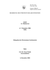 Statement by H.E. Mr. Ernst Walch, Minister of Foreign Affairs of the Principality of Liechtenstein