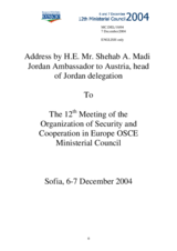Address by H.E. Mr. Shehab A. Madi, Jordan Ambassador to Austria, Head of Jordan Delegation