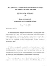 Concluding remarks at the Parliamentary Conference on the Mediterranean