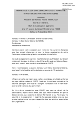 Allocution de Monsieur Hocine Meghlaoui,  Secrétaire Général, Chef de la délégation algérienne