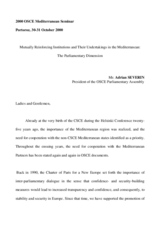 Speech at the OSCE Mediterranean seminar