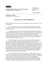 Opening Statement by the United Kingdom Chairmanship of the Forum for Security Co-operation, delivered by Ambassador Ian Cliff, 9 September 2009.