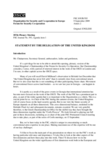 Presentation by Paul Johnston, Director of International Security at the United Kingdom's Foreign and Commonwealth Office, 9 September 2009.