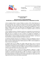 Statement by the Delegation of Luxembourg/EU (with the candidate countries Bulgaria, Croatia, Romania and Turkey in alignment) in response to the Chairman-in Office of the OSCE, H.E. Dimitrij Rupel