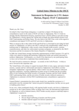 Statement by the Delegation of the United States in response to the presentation by Lieutenant General Jim Dutton, Deputy Commander of the ISAF, on ISAF's Mission and its Implications for OSCE participating States