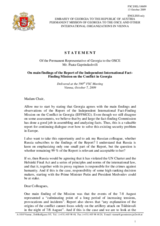 Statement by the Delegation of Georgia on main findings of the Report of the Independent International Fact-Finding Mission on the Conflict in Georgia