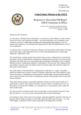 Statement by the Delegation of the United States of America in response to the Chairman-in-Office of the OSCE, H.E. Dimitrij Rupel