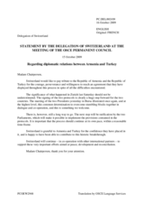 Statement by the Delegation of Switzerland on Armenia and Turkey