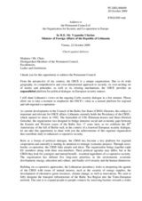 Address by the Minister of Foreign Affairs of Lithuania, Vygaudas Usackas