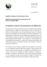 Statement by the Swedish Presidency of the Council of the European Union in response to the presentations on the UNSCR 1540