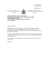 Statement by the Delegation of Canada on the appeals trial of a human rights defender in Kazakhstan