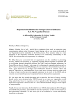 Statement by the Delegation of Hungary in response to the address by the Minister of Foreign Affairs of Lithuania, Vygaudas Usackas