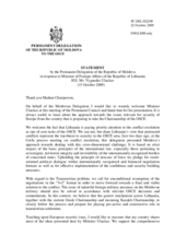 Statement by the Delegation of Moldova in response to the address by the Minister of Foreign Affairs of Lithuania, Vygaudas Usackas