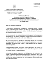 Statement by the Delegation of Romania in response to the address by the Minister of Foreign Affairs of Lithuania, Vygaudas Usackas