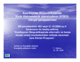 Presentation by Tahir Javarov, Head of the Department for Energy Production, Ministry of Industry and Energy, Azerbaijan