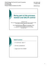 Presentation by Sarah Masters, Women's Network Coordinator for the International Action Network on Small Arms (IANSA).