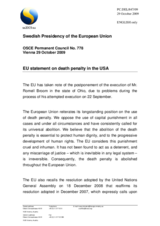 Statement by the Swedish Presidency of the Council of the European Union on death penalty in the USA
