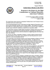 Statement by the Delegation of the United States in response to the report by the High Commissioner on National Minorities, Ambassador Knut Vollebaek