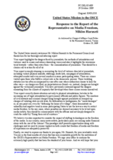 Statement by the Delegation of the United States in response to the report by the OSCE Representative on Freedom of the Media, Miklos Haraszti