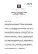 Statement by the Delegation of Norway in response to the report by the High Commissioner on National Minorities, Ambassador Knut Vollebaek