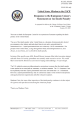 Statement by the Delegation of the United States in response to the statement by the Swedish Presidency of the Council of the European Union on death penalty in the USA