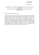 Statement by the Delegation of Slovakia on the security conference "New Challenges - Better Capabilities," held on 21-22 October 2009