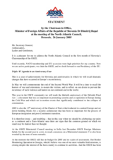 Statement by OSCE Chairman-in-Office Dimitrij Rupel at the meeting of the North Atlantic Council