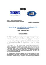 Concept Paper - Regional Eastern Europe experts' workshop on the security of energy infrastructure