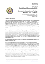 Response by the Delegation of the United States of America to the address of the Vice Prime Minister and Minister for Foreign Affairs of Luxembourg, Mr. Jean Asselborn