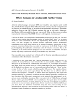 Interview with the Head of the OSCE Mission to Croatia, AIM