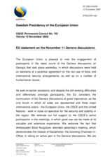 Statement by the Swedish Presidency of the Council of the European Union on the 8th round of the Geneva talks