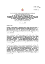 Statement by the Delegation of Serbia in response to the address by the Alternate Minister for Foreign Affairs of Greece and Special Envoy of the Chairman-in-Office, Dimitris P. Droutsas