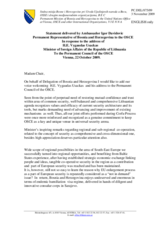 Statement by the Delegation of Bosnia and Herzegovina in response to the address by the Minister of Foreign Affairs of Lithuania, Vygaudas Usackas
