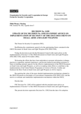 Forum for Security Co-operation Decision No. 11/09: Update of FSC Decision No. 15/02 on Expert Advice on Implementation of Section V of the OSCE Document on Small Arms and Light Weapons