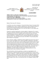 Statement by the Delegation of Canada in response to the presentation by Lieutenant General Jim Dutton, Deputy Commander of the ISAF, on ISAF's Mission and its Implications for OSCE participating States