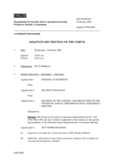 Journal of the 442nd Plenary Meeting of the Forum for Security Co-operation