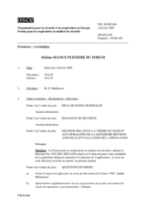 Journal of the 442nd Plenary Meeting of the Forum for Security Co-operation (fr)