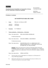 Journal of the 442nd Plenary Meeting of the Forum for Security Co-operation (es)