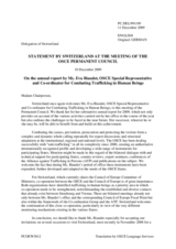 Statement by the Delegation of Switzerland in response to the report by the Special Representative and Coordinator for Combating Trafficking in Human Beings Eva Biaudet