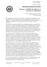 Statement by the Delegation of the United States in response to the report on the activities of the ODIHR election support team to Afghanistan by the Director of the ODIHR, Ambassador Janez Lenarcic