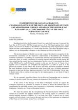 Address by OSCE Chairman-in-Office and Kazakh Foreign Minister Kanat Saudabayev