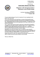 Statement by the Delegation of the United States in response to the statement by the Swedish Presidency of the Council of the European Union on the death penalty in the USA