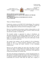 Statement by the Delegation of Canada on the 2010 Unified Budget