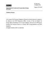 Statement by the Delegation of Belarus in response to the address by the Chairman-in-Office of the OSCE, Secretary of State and Minister for Foreign Affairs of the Republic of Kazakhstan, Kanat Saudabayev (ru)