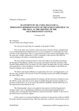 Statement by the Delegation of Kyrgyzstan in response to the address by the Chairman-in-Office of the OSCE, Secretary of State and Minister for Foreign Affairs of the Republic of Kazakhstan, Kanat Saudabayev
