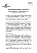Opening Statement by the Greek Chairmanship of the FSC - Presentation by the Alternate Minister of National Defense of Greece, Panos Beglitis