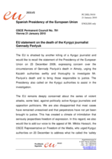 Statement by the Spanish Presidency of the Council of the European Union on the death of a Kyrgyz journalist in Kazakhstan
