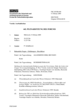 Journal of the 443rd Plenary Meeting of the Forum for Security Co-operation (de)